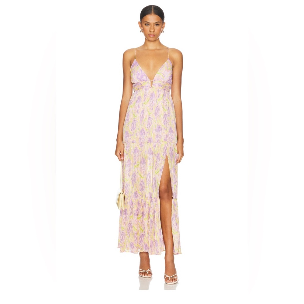 ASTR Minari Dress in Purple Lime Floral